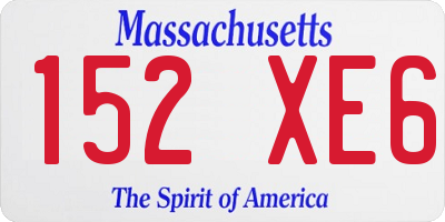 MA license plate 152XE6
