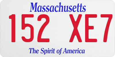 MA license plate 152XE7