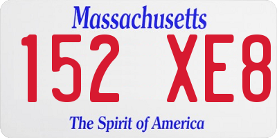 MA license plate 152XE8