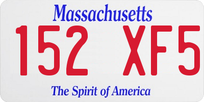 MA license plate 152XF5