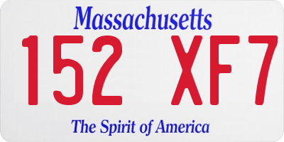 MA license plate 152XF7