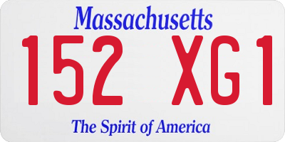 MA license plate 152XG1