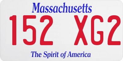 MA license plate 152XG2