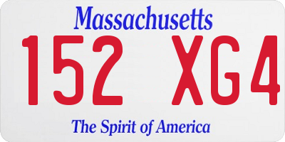 MA license plate 152XG4