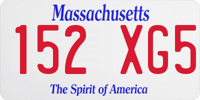 MA license plate 152XG5