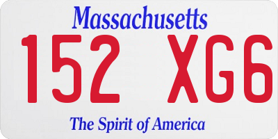 MA license plate 152XG6