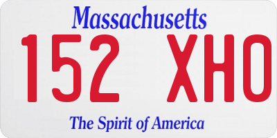 MA license plate 152XH0