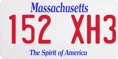 MA license plate 152XH3