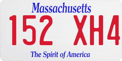 MA license plate 152XH4