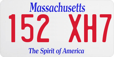 MA license plate 152XH7
