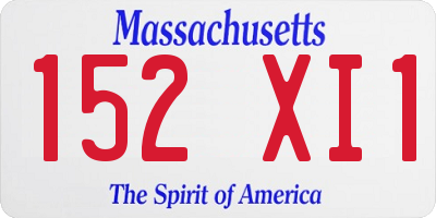 MA license plate 152XI1