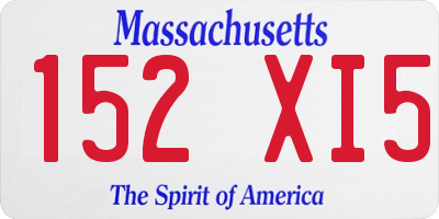 MA license plate 152XI5