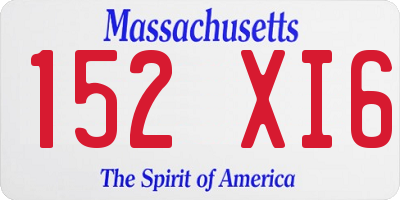 MA license plate 152XI6