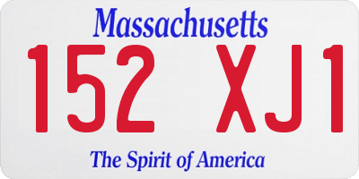MA license plate 152XJ1