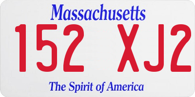 MA license plate 152XJ2