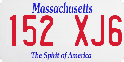MA license plate 152XJ6
