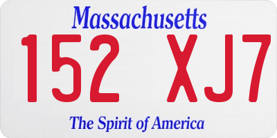 MA license plate 152XJ7