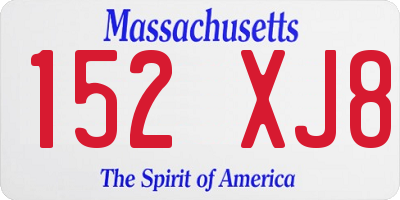 MA license plate 152XJ8