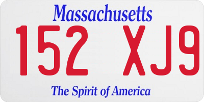 MA license plate 152XJ9