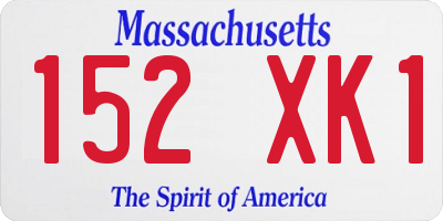 MA license plate 152XK1