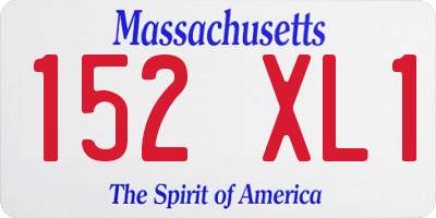 MA license plate 152XL1