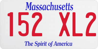 MA license plate 152XL2