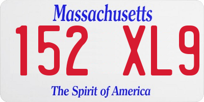 MA license plate 152XL9