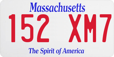 MA license plate 152XM7