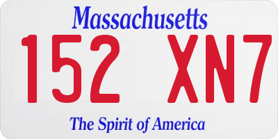MA license plate 152XN7