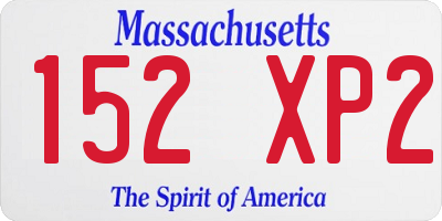 MA license plate 152XP2