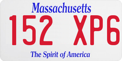 MA license plate 152XP6