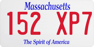 MA license plate 152XP7