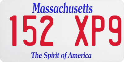 MA license plate 152XP9