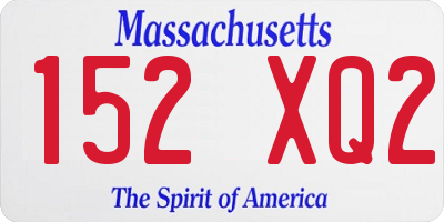MA license plate 152XQ2
