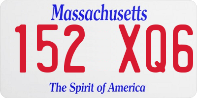 MA license plate 152XQ6