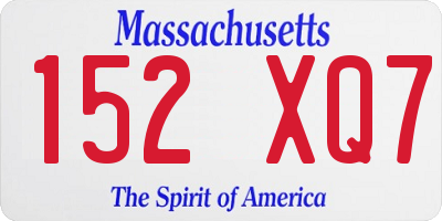 MA license plate 152XQ7