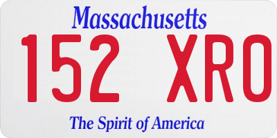MA license plate 152XR0