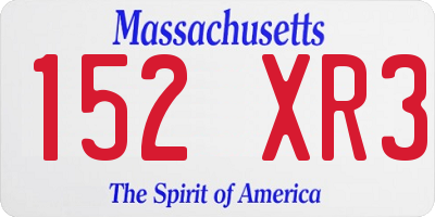 MA license plate 152XR3