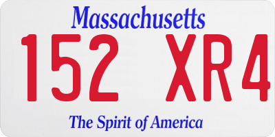 MA license plate 152XR4