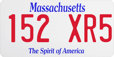 MA license plate 152XR5