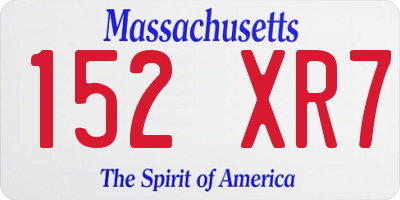 MA license plate 152XR7