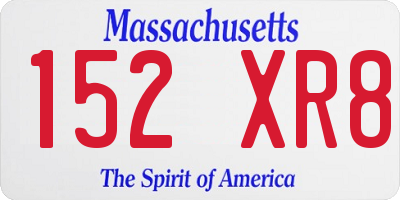MA license plate 152XR8