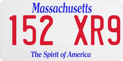MA license plate 152XR9
