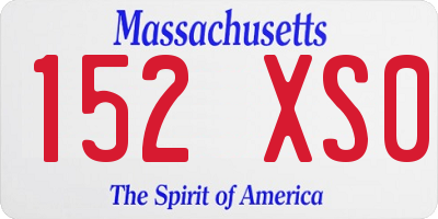 MA license plate 152XS0