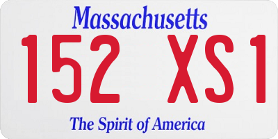 MA license plate 152XS1