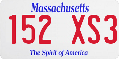 MA license plate 152XS3