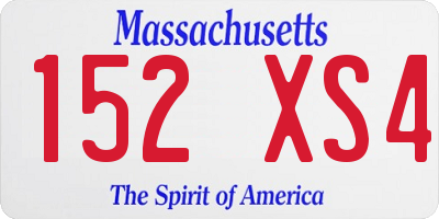 MA license plate 152XS4