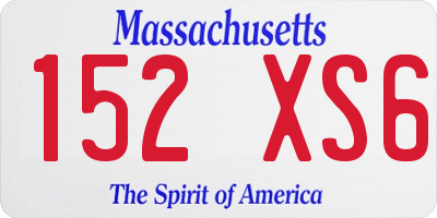 MA license plate 152XS6