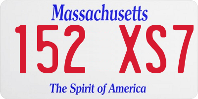 MA license plate 152XS7