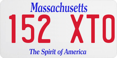 MA license plate 152XT0